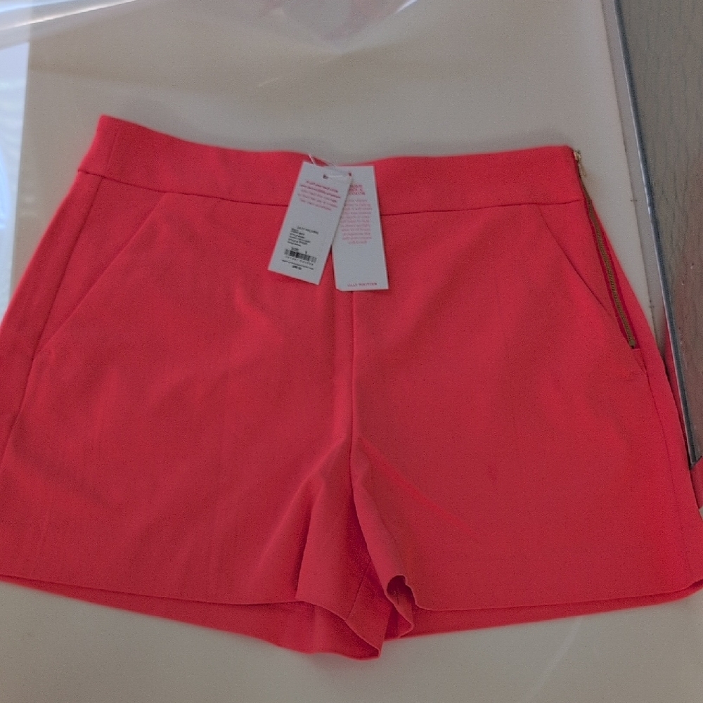 Lilly Pulitzer High Waist 3 " Saressa Stretch Shorts In Cane Coral- NWT